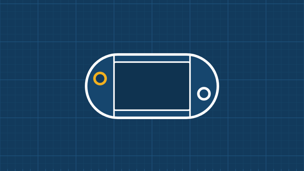 Illustration of a handheld games console