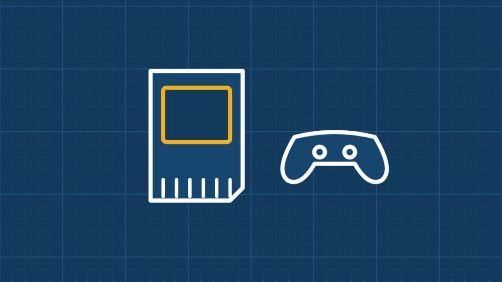 Illustration of a retro game cartridge and controller