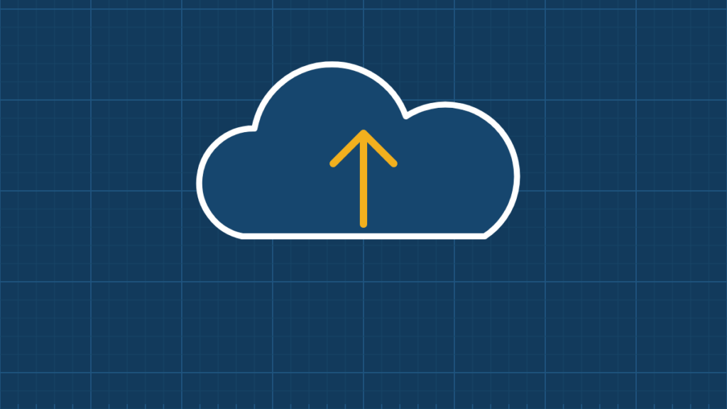Illustration of a cloud backup with a drive