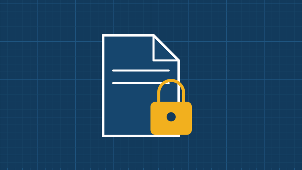Illustration of an encrypted file with a padlock