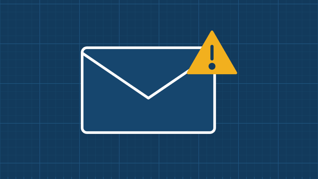 Illustration of an envelope with a warning symbol
