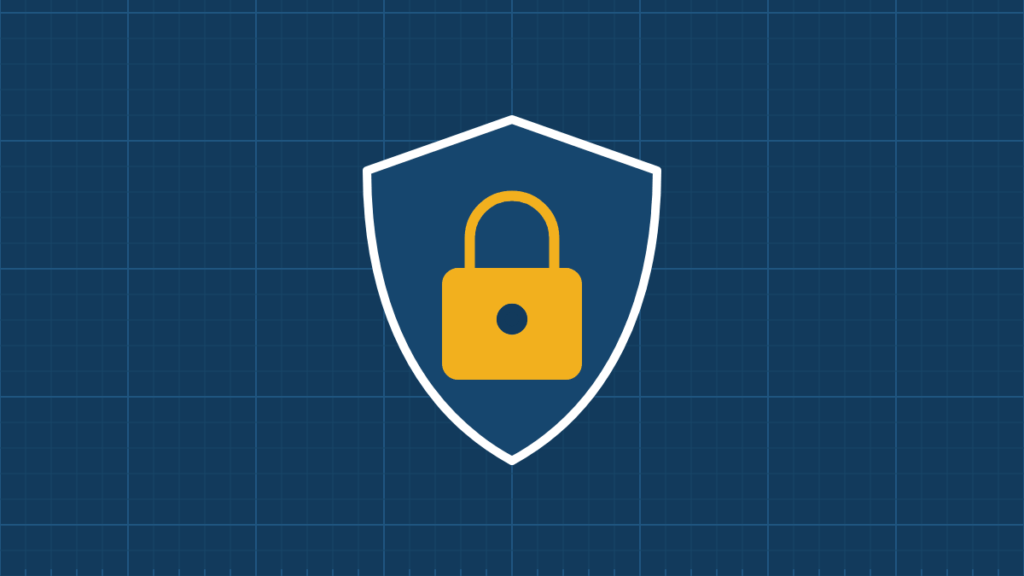 Illustration of a security shield with a padlock