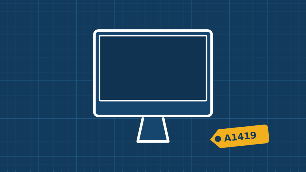Illustration of a iMac 27″ being repaired