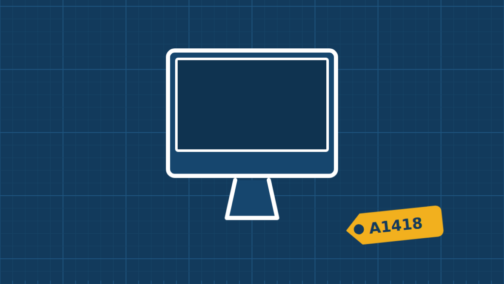 Illustration of a iMac 21.5″ being repaired