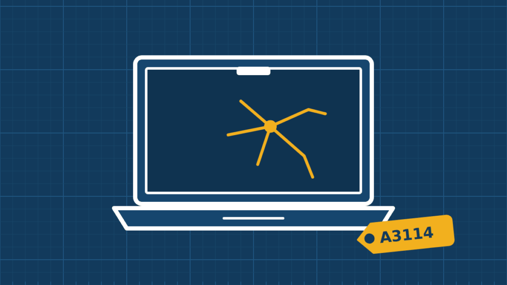 Illustration of a MacBook Air 15″ M3 being repaired
