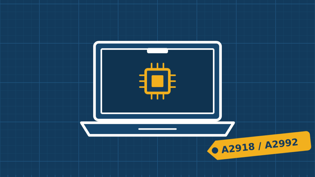 Illustration of a MacBook Pro 14″ M3 being repaired