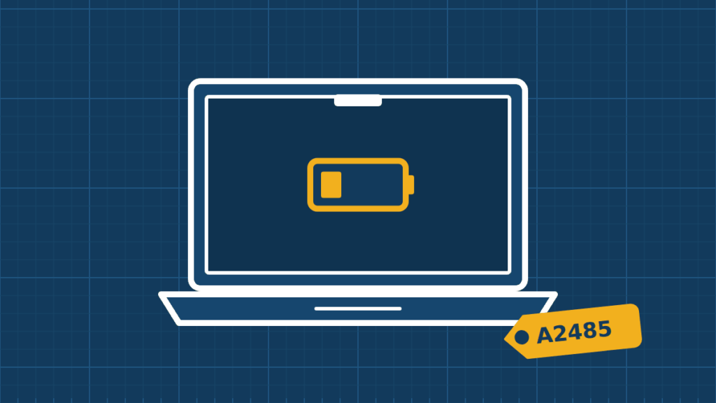 Illustration of a MacBook Pro 16″ being repaired