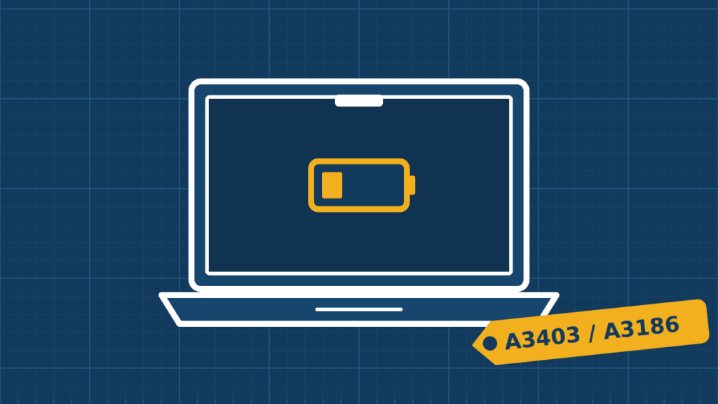 Illustration of a MacBook Pro 16″ M4 Pro / M4 Max being repaired