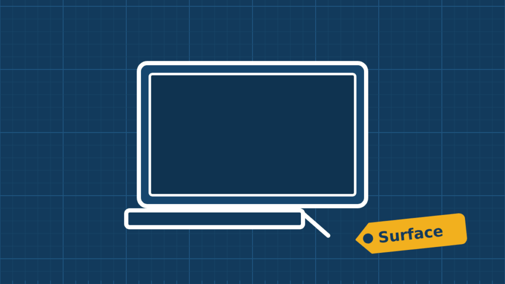 Illustration of a Microsoft Surface laptop repair