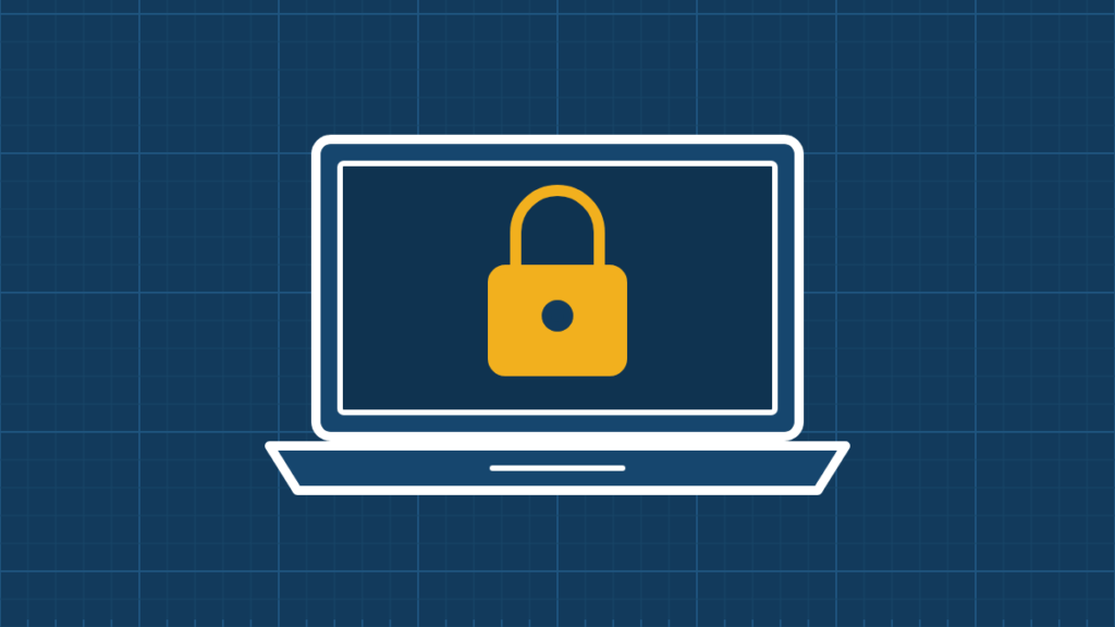 Illustration of a laptop with a padlock