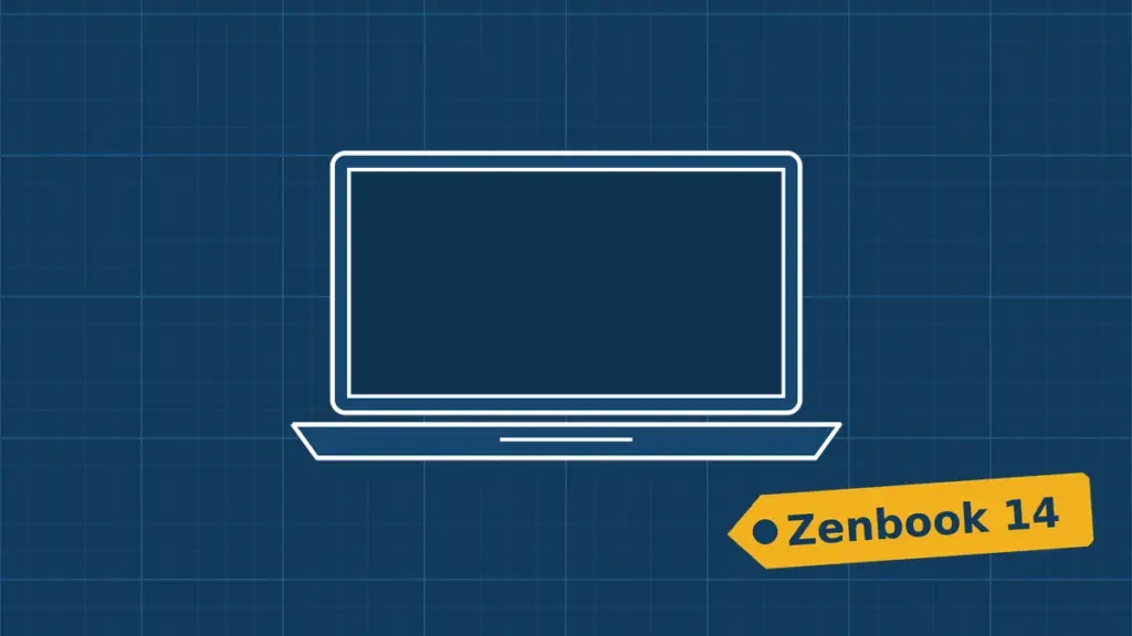 Illustration of a ASUS Zenbook 14 OLED being repaired