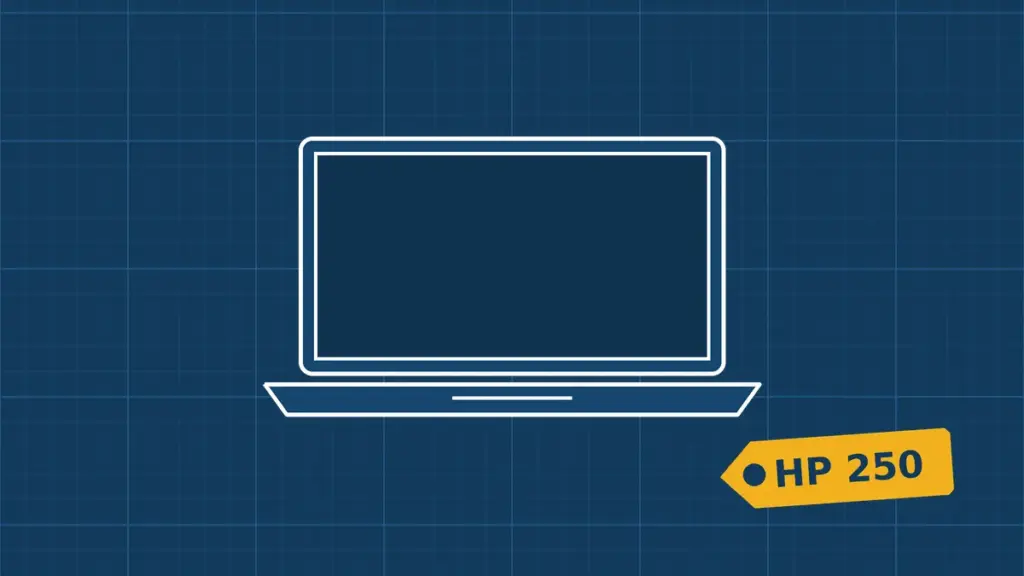 Illustration of a HP 250 and 255 Laptop being repaired