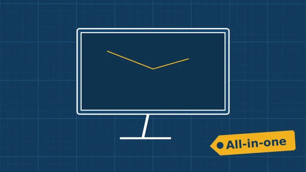 Illustration of an all-in-one PC