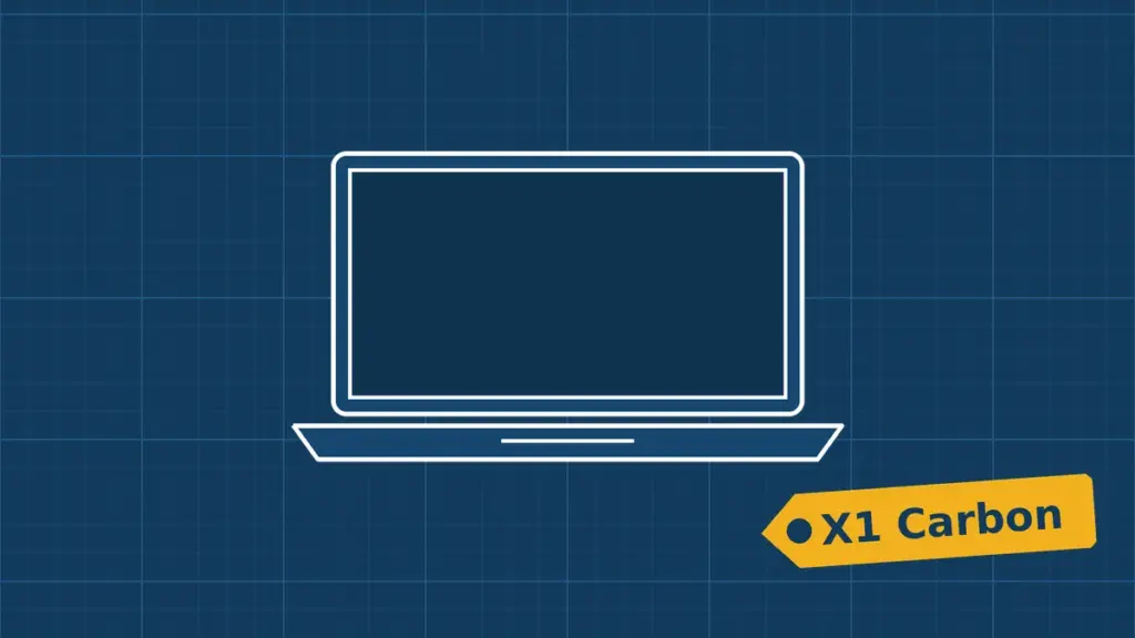Illustration of a Lenovo ThinkPad X1 Carbon being repaired